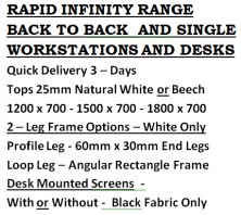  Rapid Infinity Furniture Range. Quick Delivery 3 Days